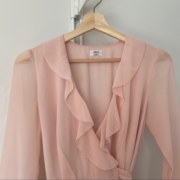 WILFRED Louise Ruffle Rose Quartz Dress -Size XXS - Picture 4 of 5